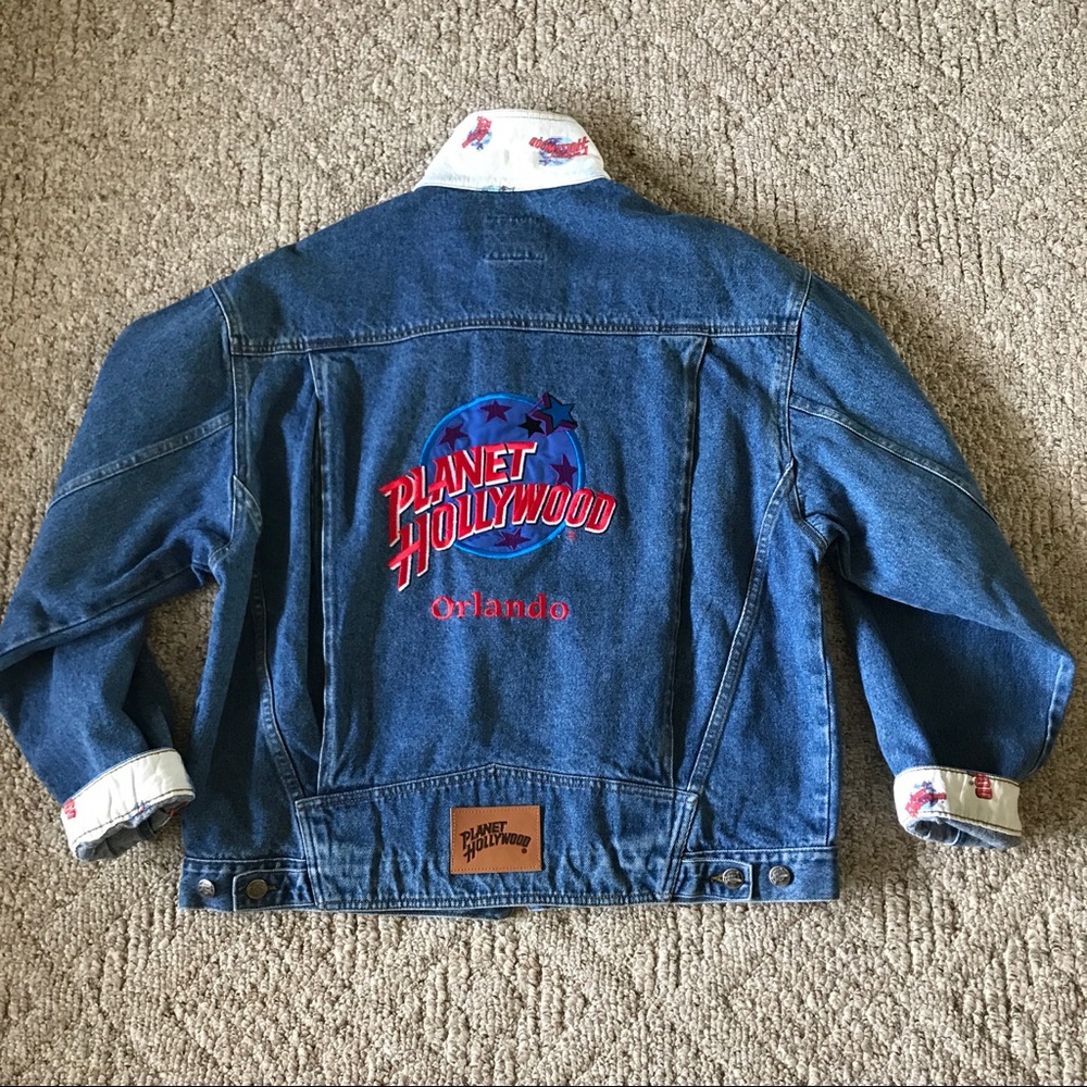 Vintage 90s Planet Hollywood Orlando Denim Jacket